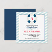 Monogram nautische doop kaart (Voorkant / Achterkant)