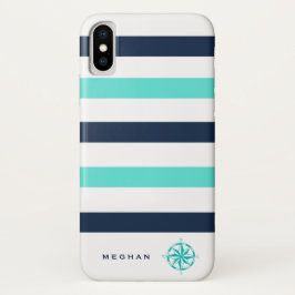 monogram nautische strepen Case-Mate iPhone case