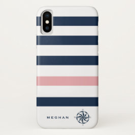 monogram nautische strepen Case-Mate iPhone case