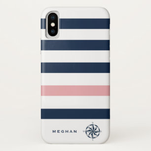 monogram nautische strepen Case-Mate iPhone case