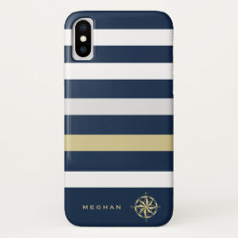 monogram nautische strepen Case-Mate iPhone case