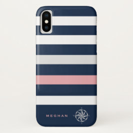 monogram nautische strepen Case-Mate iPhone case