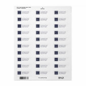 Monogram Navy and White Classic Square Etiket (Full Sheet)