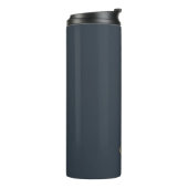 Monogram Navy Blau Gouden Script Naam Minimalistis Thermosbeker (Gedraaid links)
