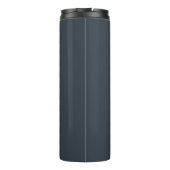 Monogram Navy Blau Gouden Script Naam Minimalistis Thermosbeker (Achterkant)