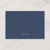 Monogram Navy Blau Ivoor Dubbele Rand Notitiekaartje (Achterkant)