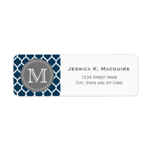 Monogram Navy Blauw & Grijs Etiket