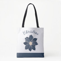 Monogram Navy Blauwe Bloem Bruidsmeisje Cadeau