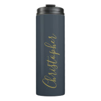 Monogram Navy Blauwe Gouden Script Naam Minimalist