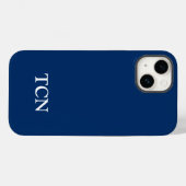 Monogram Navy Blauwe Witte Minimalistische Moderne Case-Mate iPhone Case (Achterkant (horizontaal))