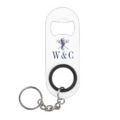 Monogram Navy Blauwe Zeepaard Zeevaart Mini Flessenopener (Voorkant)