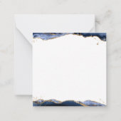 Monogram Navy Blue Agate Geode Gold Glitter Notitiekaartje (Achterkant)