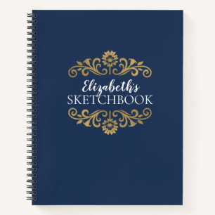 Monogram Navy Blue Artist Sketchbook Notitieboek