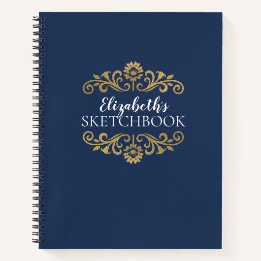 Monogram Navy Blue Artist Sketchbook Notitieboek (Voorkant)