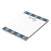 Monogram Navy Blue Baby Blue Polka Dot Pattern Notitieblok (Linkerzijde)