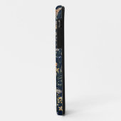 Monogram Navy Blue Bloem iPhone hoesje (Achterkant/links)