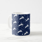 Monogram Navy Blue Celestial Konijnenkonijn Sterre Koffiemok (Voorkant links)