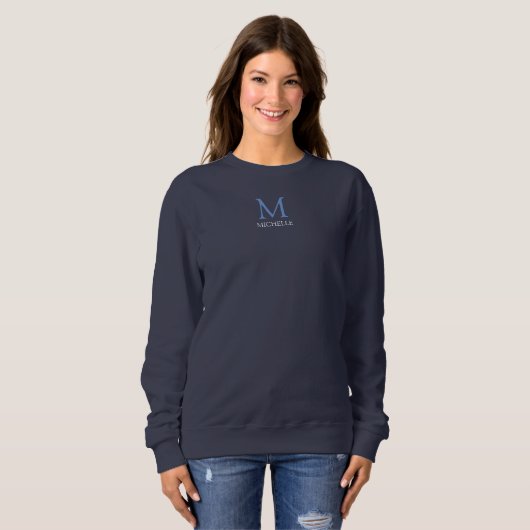 Monogram Navy Blue Clothing Sweatshirt (Voorkant volledig)