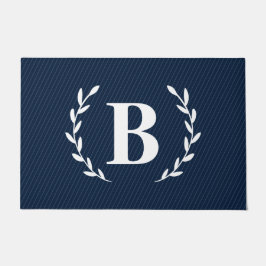 Monogram Navy Blue Doormat Deurmat