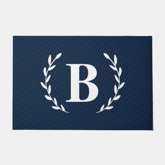 Monogram Navy Blue Doormat Deurmat (Voorkant)