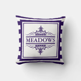 Monogram Navy Blue Elegant Nautical Sierkussen