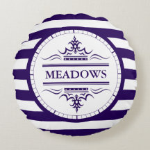 Monogram Navy Blue Elegant Nautical Sierkussen