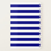 Monogram Navy Blue en Baby roze gestreept patroon Planner (Achterkant)