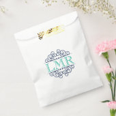 Monogram Navy Blue en Emerald  Lijst Bedankzakje (Gezegeld)