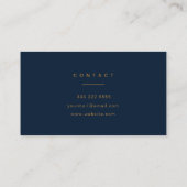 Monogram Navy Blue en Gold Modern Professional Visitekaartje (Achterkant)