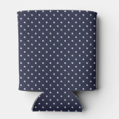 Monogram Navy Blue en Turquoise Polka Dots Blikjeskoeler (Achterkant)