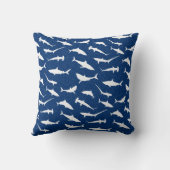 Monogram Navy Blue en witte haai Kussen (Achterkant)