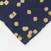 Monogram Navy Blue Gold Confetti Fleece Deken (Hoek)