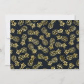 Monogram Navy Blue Gold Pineapple Notitiekaartje (Achterkant)