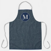 Monogram Navy Blue Gray Denim Schort (Voorkant)