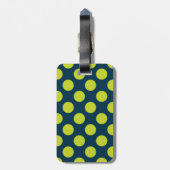 Monogram Navy Blue Green Chic Polka Dot Pattern Bagagelabel (Achterkant verticaal)