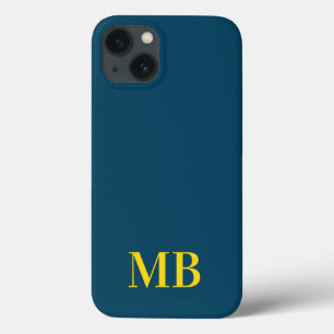 Monogram Navy Blue Minimalist Modern Initiaal Case-Mate iPhone Case