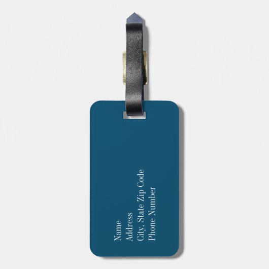 Monogram Navy Blue Nautical Anchor Bagagelabel (Achterkant verticaal)