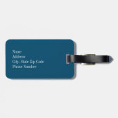 Monogram Navy Blue Nautical Anchor Bagagelabel (Achterkant horizontaal)