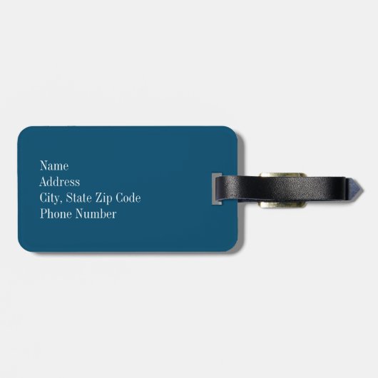 Monogram Navy Blue Nautical Anchor Bagagelabel (Achterkant horizontaal)