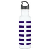 Monogram Navy Blue Nautical Water Fles (Achterkant)