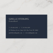 Monogram Navy Blue Professioneel Visitekaartje (Achterkant)