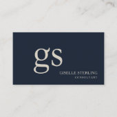 Monogram Navy Blue Professioneel Visitekaartje (Voorkant)