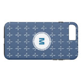 Monogram Navy Blue White Anchors Case-Mate iPhone Case (Achterkant (Horizontaal))