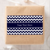 Monogram Navy Blue White Chevron Navy Etiket (Insitu)