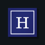 Monogram Navy Blue White Initiaal Canvas Afdruk<br><div class="desc">Navy Blue en White Framed Initiaal Monogram A stijlvolle vaste achtergrond met een witte omlijste zone voor uw monogram, naam of andere tekst. U kunt de tekstdoopvont ook veranderen, de doopvontgrootte en de kleur veranderen, de tekst bewegen, enz. Als je dit ontwerp in andere kleuren zou willen zien, laat dan...</div>