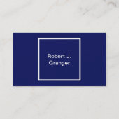 Monogram Navy Blue White Initiaal Visitekaartje (Achterkant)