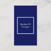 Monogram Navy Blue White Initiaal Visitekaartje (Achterkant)