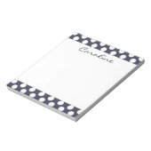 Monogram Navy Blue White Trendy Polka Dot Pattern Notitieblok (Linkerzijde)