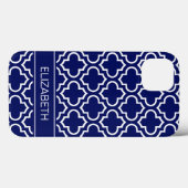 Monogram Navy Blue Whton Moroccan #6 Case-Mate iPhone Case (Achterkant (horizontaal))