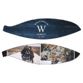 Monogram Navy Blue Wood Foto Collage Basketbal (Panelen)